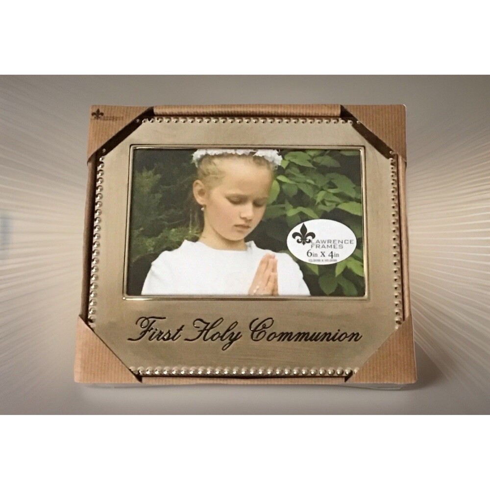 Lawrence Frames FIRST HOLY COMMUNION Polished Silver Picture Frame 4" x 6” - NEW